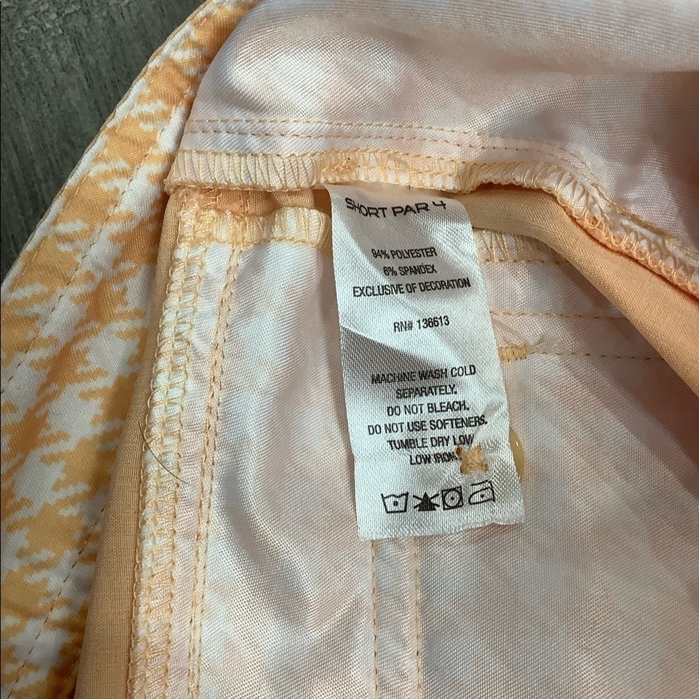 Women's Par 4 Golf 32 Large 12 - 14 Chino Khakis Shorts Bermuda Peach Stretch - Picture 10 of 11